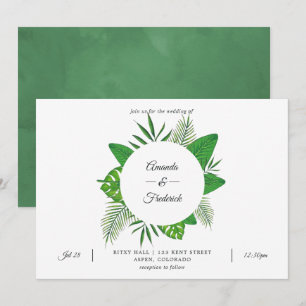 Convites Casamento de Praia com Folhas Tropicais em Foto