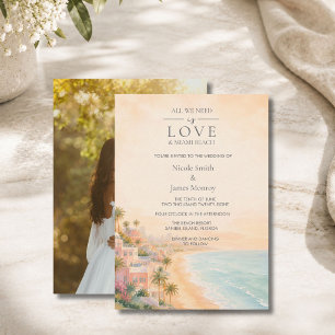 Convites Casamento de Praia com Foto de Destino em Miami Be