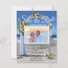 Convites Casamento de praia com rosas floribunda branca