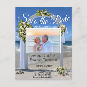 Convites Casamento de praia com rosas floribunda branca