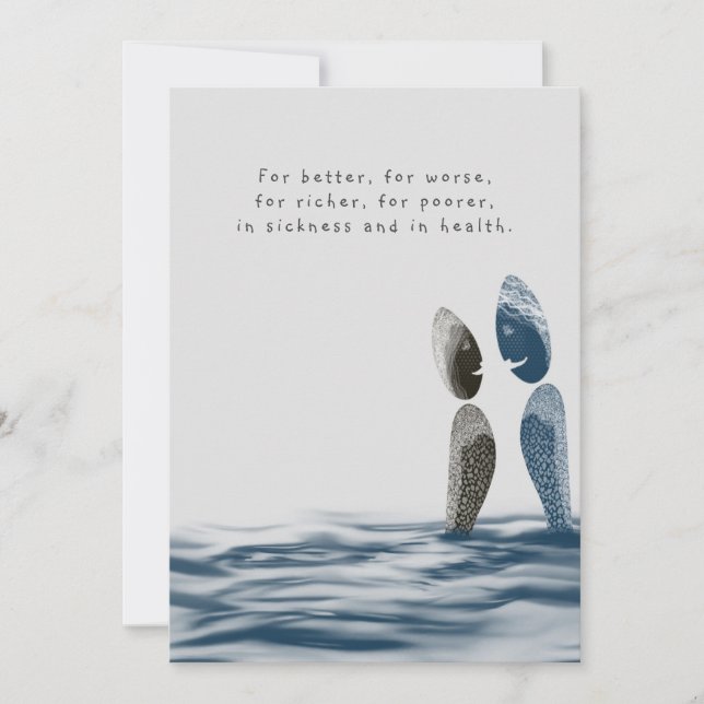 Convites Casamento de Praia Costeira do Oceano Azul (Frente)