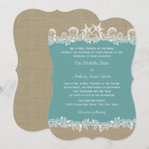 Convites Casamento de praia da cerceta da festão do mar