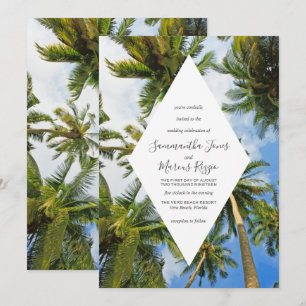 Convites Casamento de Praia da Flórida Tropical Palm Tree
