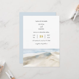 Convites Casamento de Praia da Pastel White Sandy Dunes Sho