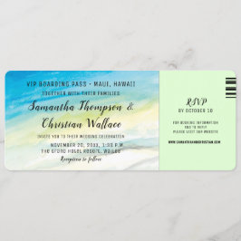 Convites Casamento de praia de destino de embarque