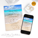 Convites Casamento de praia de destino tropical do oceano a<br><div class="desc">Bask na atração cativante do nosso Convite de Praia Tropical de Destino do Oceano Azul. Feitos com um amor minucioso e atenção aos detalhes por Mylini Design, esses convites captam perfeitamente a serenidade e o encanto de um paraíso na praia. Cada convite tem uma mistura única e atraente de azuis...</div>