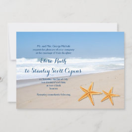 Convites Casamento de praia de verão com estrelas