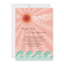 Casamento De Praia De Verão De Sol Rosa E Azul Aqu