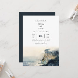 Convites Casamento de Praia do Cliff Morning da Mistura Cos