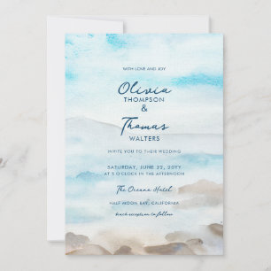 Convites Casamento de Praia do Mar Elegante Rocky Coast Mis