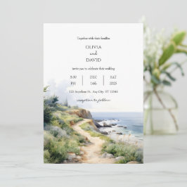 Convites Casamento de Praia do Oceano de Trilha Costeira Cê
