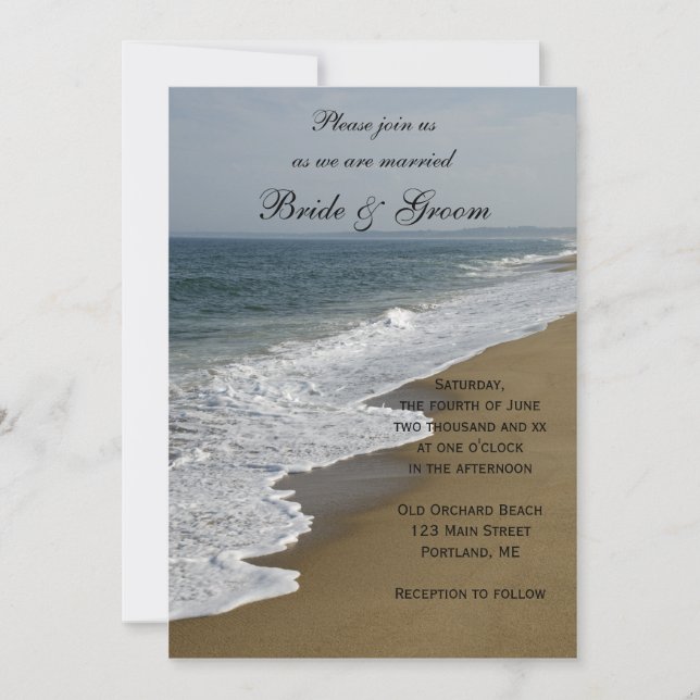 Convites Casamento de praia e costa oceânica (Frente)