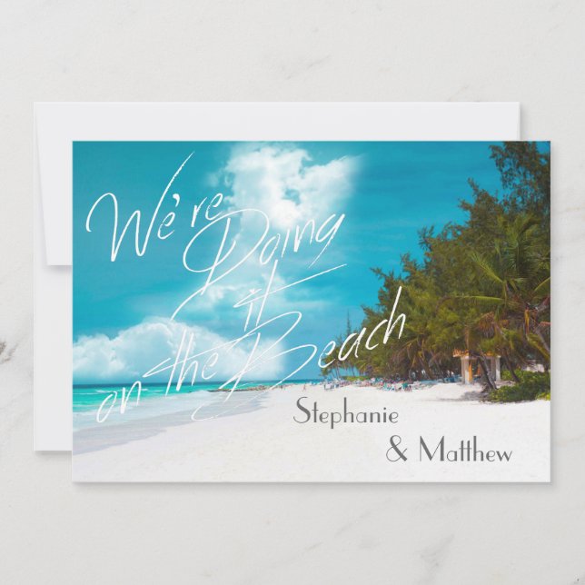 Convites Casamento de Praia Estamos fazendo isso no Casamen (Frente)