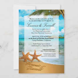 Convites Casamento de praia Faux Vellum Casal de Starfish
