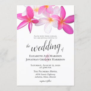 Convites Casamento De Praia Floral De Plumeria Branca Tropi