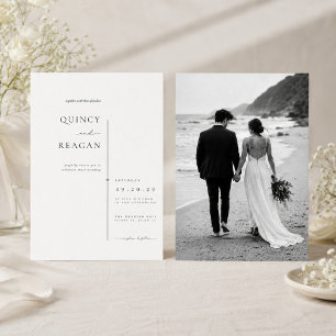 Convites Casamento de Praia Minimalista Elegante com Casal