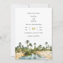 Convites Casamento de Praia Rustic Seaside Palm Oasis
