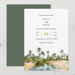 Convites Casamento de Praia Rustic Seaside Palm Oasis