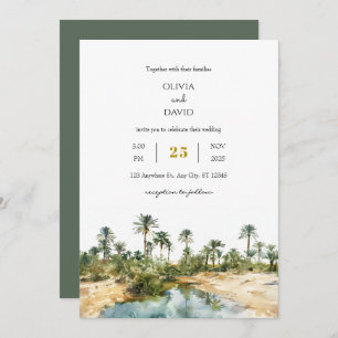 Convites Casamento de Praia Rustic Seaside Palm Oasis