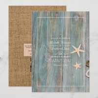 Casamento de Praia Rústica Náutica com QR Code RSV