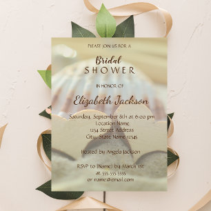 Convites Casamento de Praia, Seashell, Chá de panela de Cor