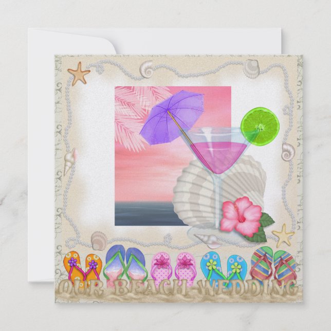 Convites Casamento de Praia - SRF (Frente)