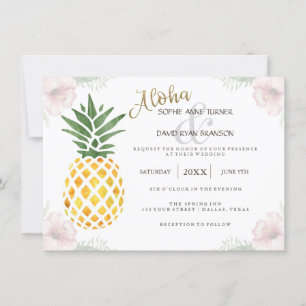 Convites Casamento de Praia Tropical Aloha Destino Chic