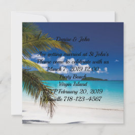 Convites Casamento de praia tropical com areia