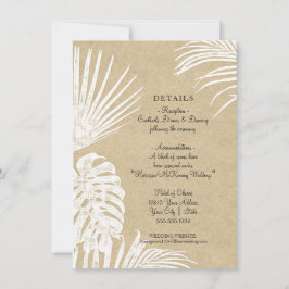 Convites Casamento De Praia Tropical De Leaf Simples Modern