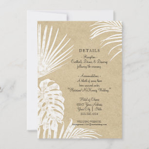 Convites Casamento De Praia Tropical De Leaf Simples Modern