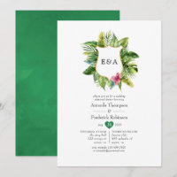 Casamento de Praia Tropical de Verão de Monograma