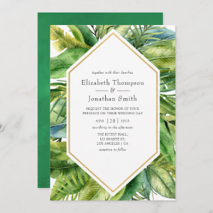 Convites Casamento de Praia Tropical de Watercolor Summer