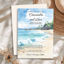 Casamento de Praia Tropical de Watercolor Summer