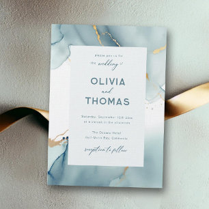 Convites Casamento de Praias do Teal Elegante Azul Moderno 