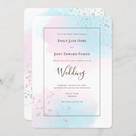 Convites Casamento de Prata Confetti, de Cor de Água Teal R