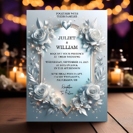 Convites Casamento de Prata de Alta Extremidade com Glam de