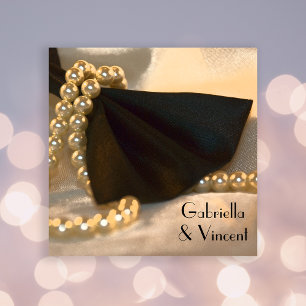 Convites Casamento de Pretos Arcos e Pérolas Brancas
