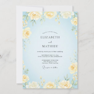 Convites Casamento de Primavera Caprichoso Baby Blue