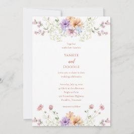 Convites Casamento de primavera com flores silvestres moder