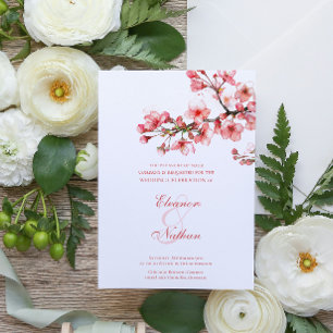 Convites Casamento de primavera da Serenidade Cherry Blosso