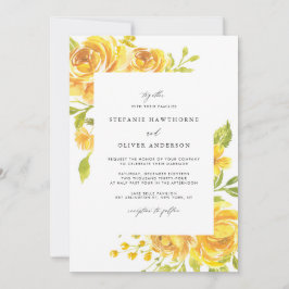 Convites Casamento de primavera das flores amarelas da aqua