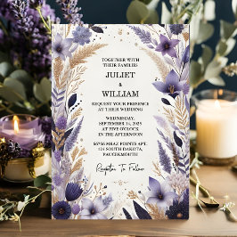Convites Casamento de Primavera de Queda de Plum na Lavanda