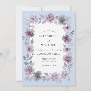 Convites Casamento de Primavera Delicado Lavanda