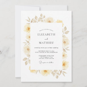 Convites Casamento de Primavera Esplêndido em Marfim