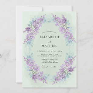 Convites Casamento de Primavera Exquisito em Verde Menta