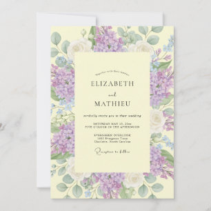 Convites Casamento de Primavera Floral Lavanda Pintado à Mã