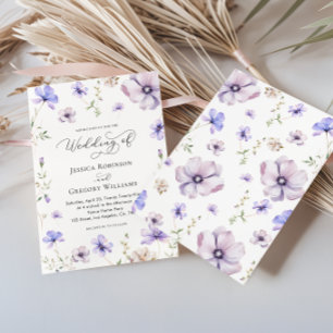 Convites Casamento de primavera Floral Violeta Roxa lavanda
