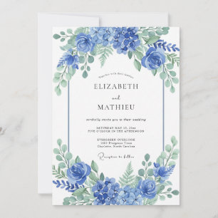 Convites Casamento de Primavera Hortênsia Viva Azure
