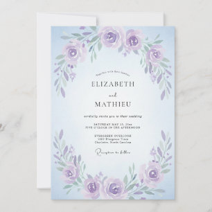 Convites Casamento de Primavera Lavanda Imaculada