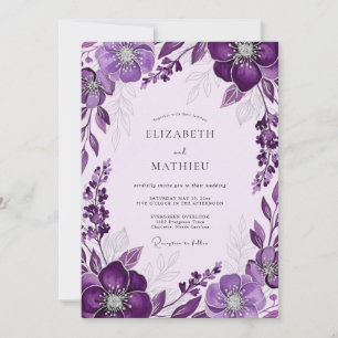 Convites Casamento de Primavera Luminoso Roxo